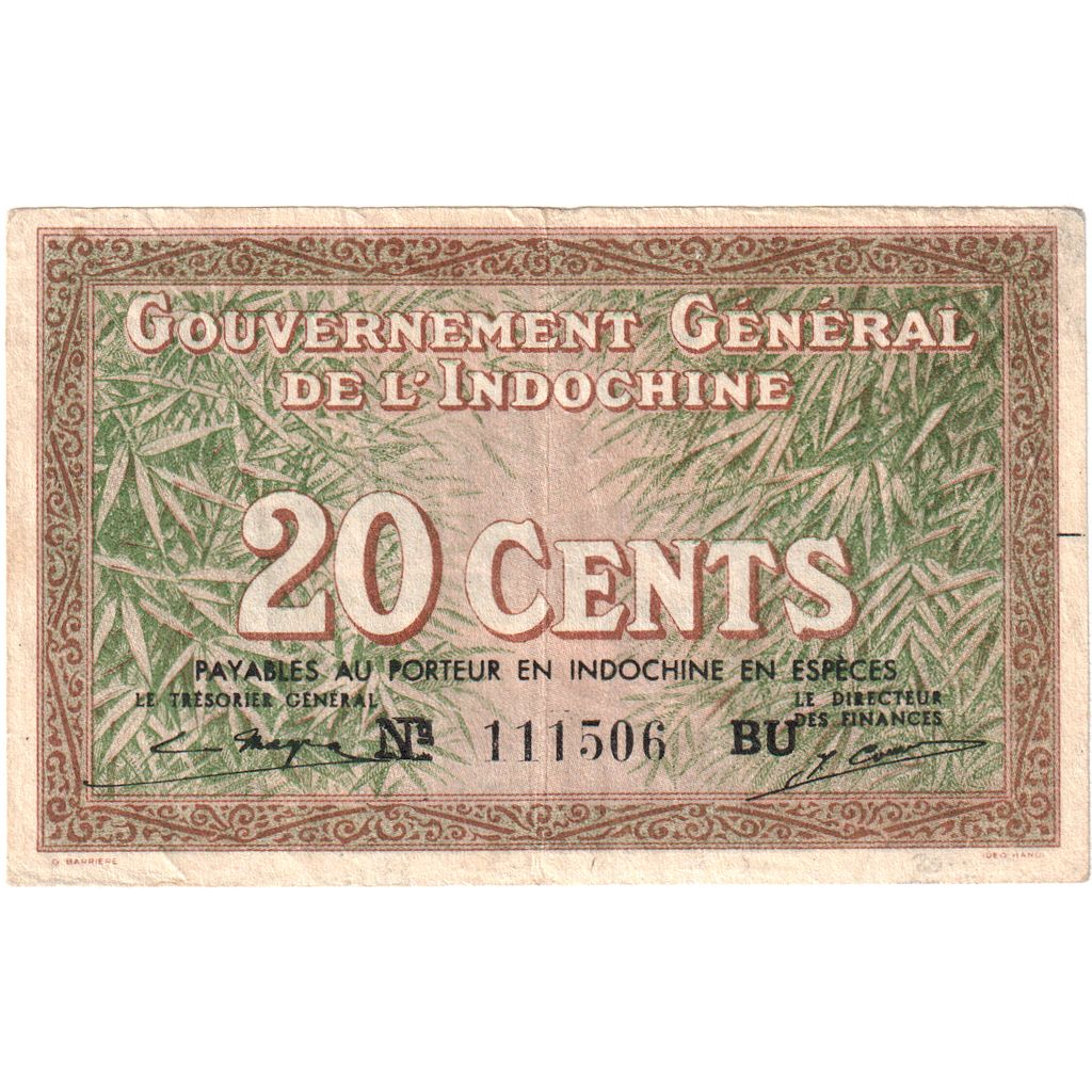 Indochine française, 20 Cents, 1939, KM:86d, TTB+