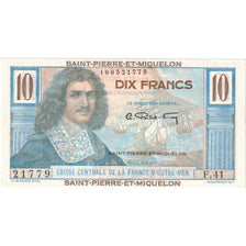 Saint Pierre e Miquelon, 10 Francs, Colbert, 1950-1960, F.41, FDS, KM:23
