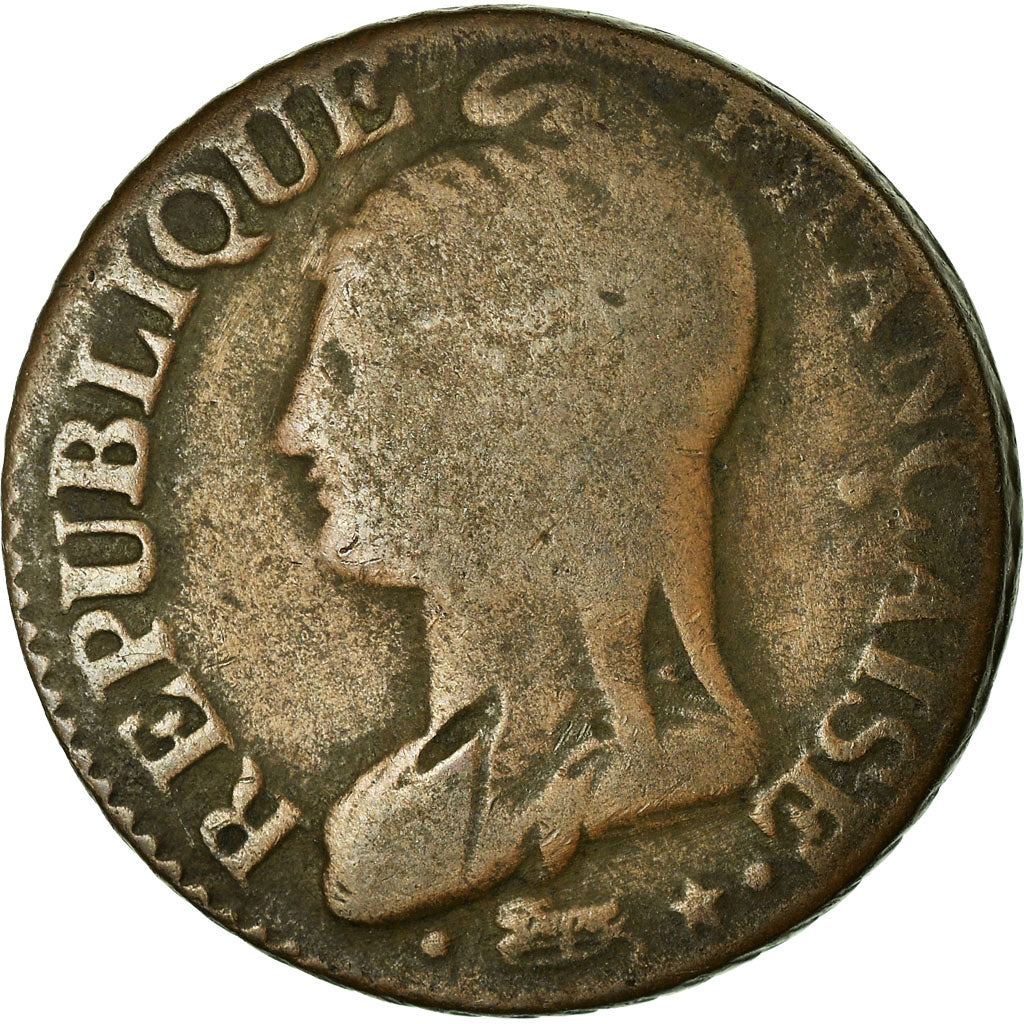 Monnaie, France, Dupré, 5 Centimes, 1800, Geneva, TB, Bronze, KM:640.6