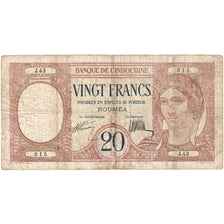New Caledonia, 20 Francs, Undated (1929), KM:37a, VG(8-10)
