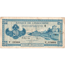 FRENCH INDO-CHINA, 20 Piastres, Undated (1942-45), KM:65, VF(30-35)