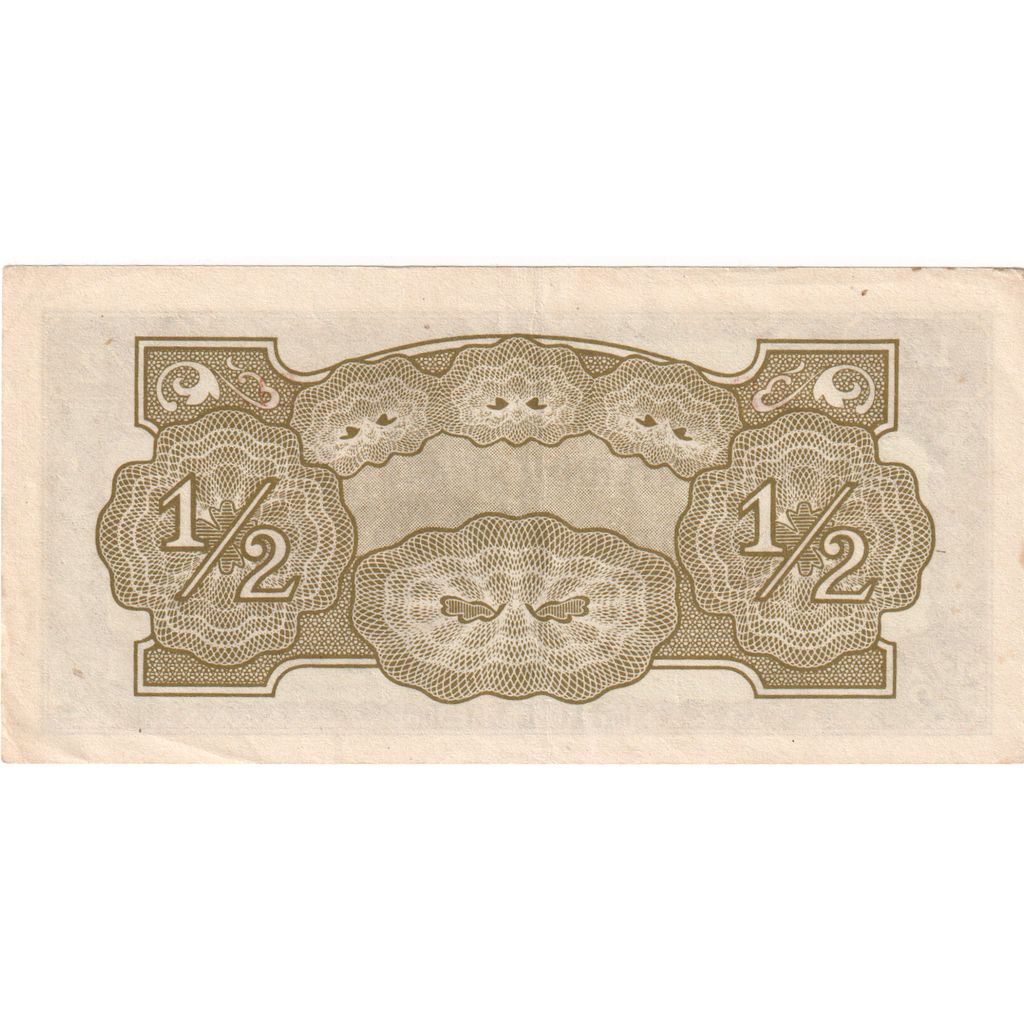 Birmânia, 1/2 Rupee, 1942, KM:13b, EF(40-45)