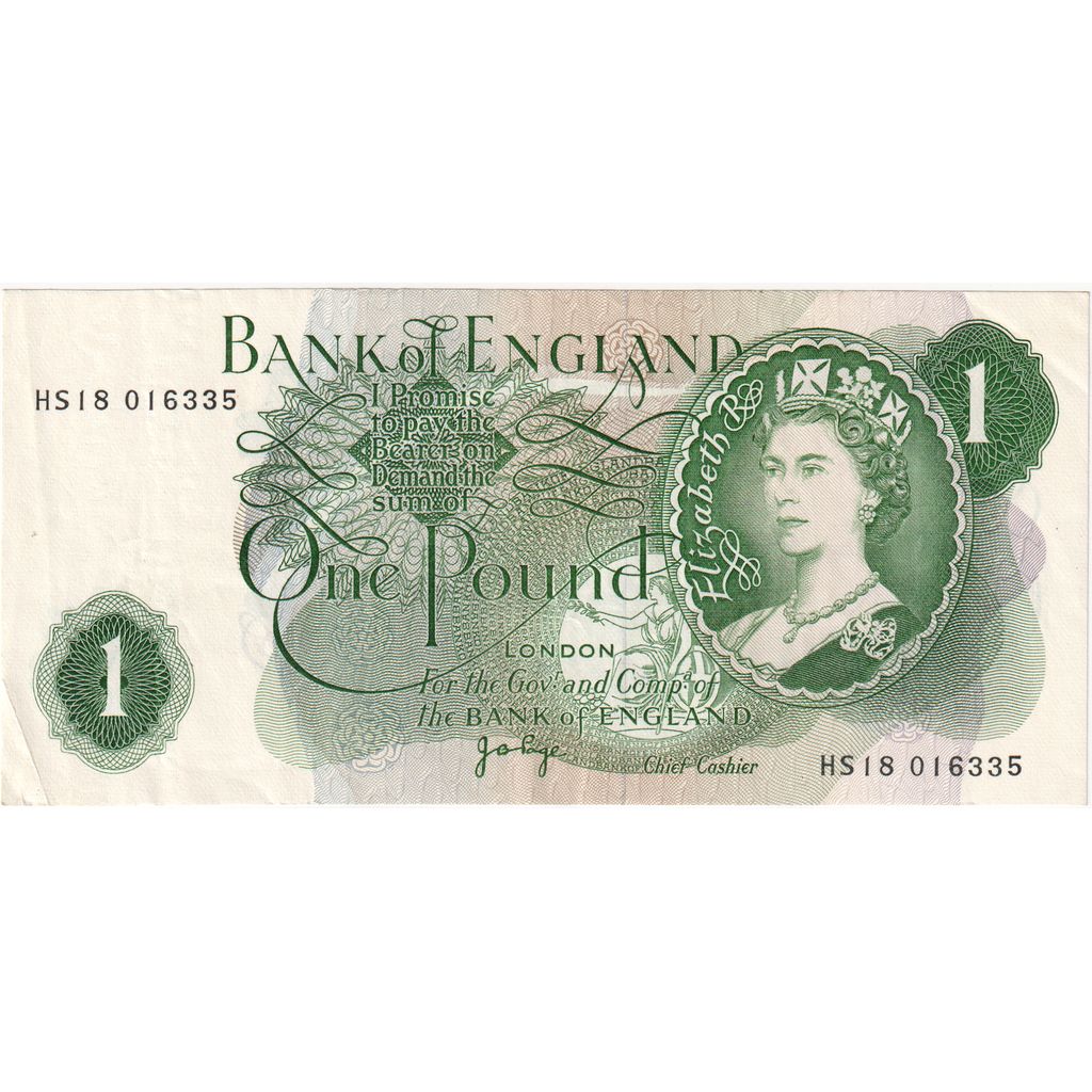 Great Britain, 1 Pound, 1970-1978, KM:374g, AU(55-58)
