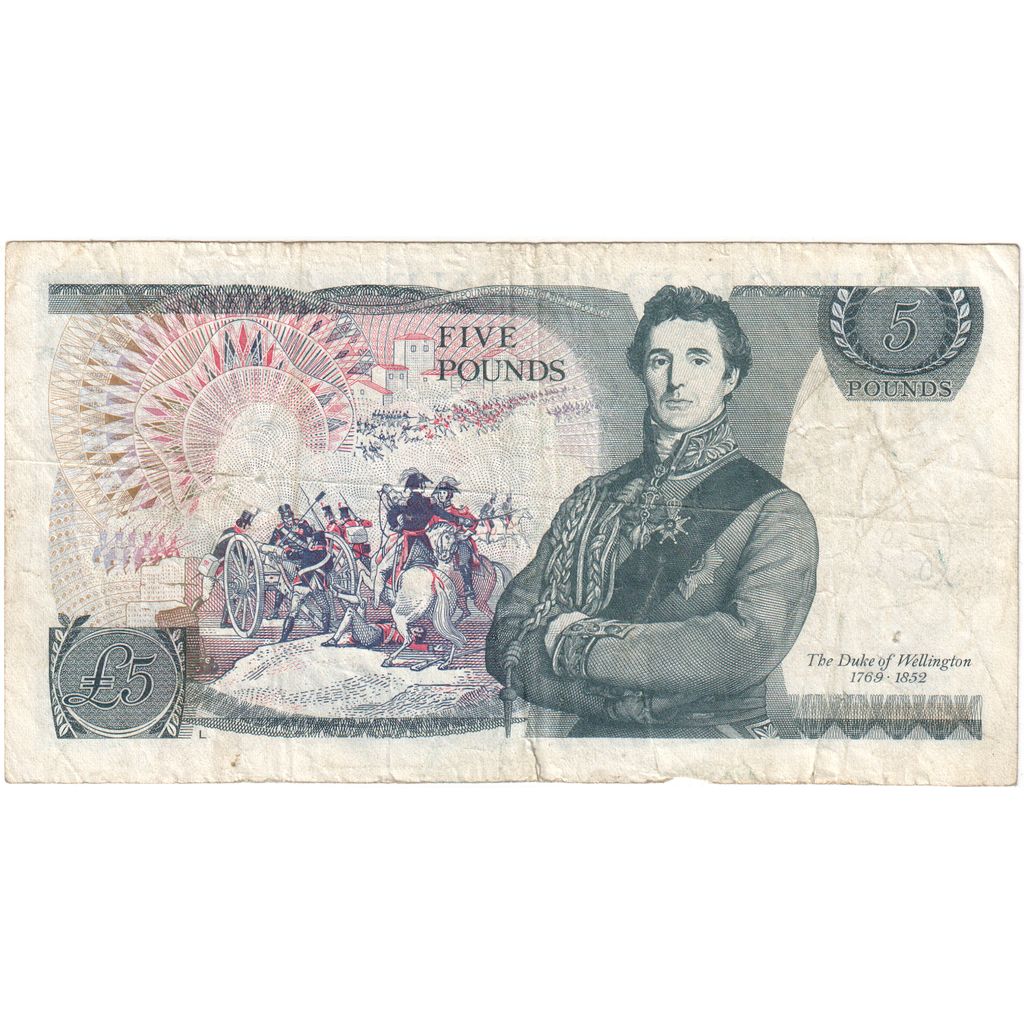 Great Britain, 5 Pounds, Undated (1973-80), KM:378b, VF(20-25)