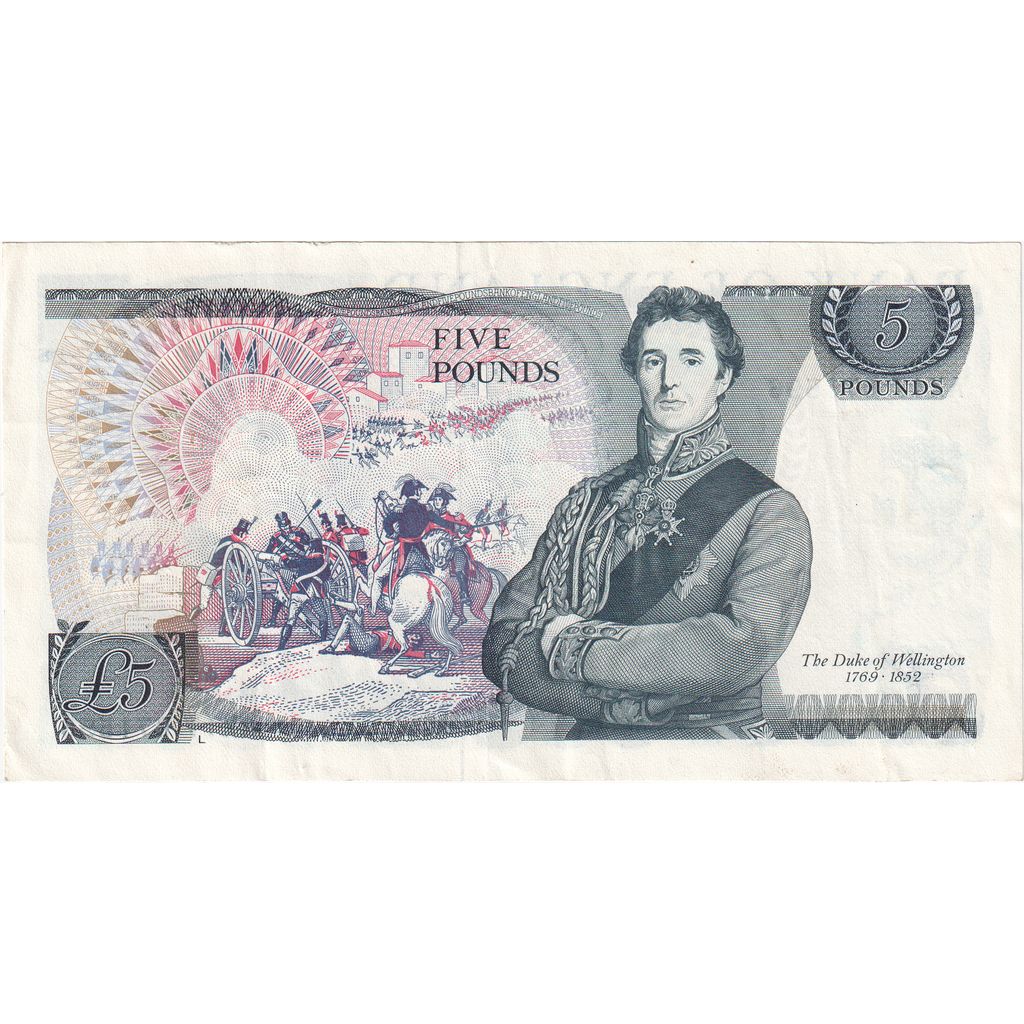 Wielka Brytania, 5 Pounds, Undated (1973-80), KM:378b, AU(50-53)