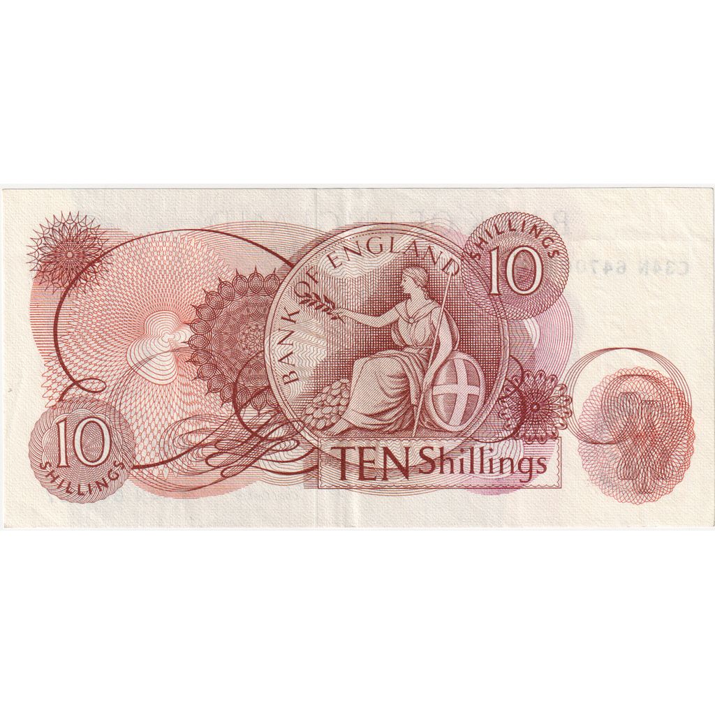 Great Britain, 10 Shillings, Undated (1966-70), KM:373b, AU(50-53)