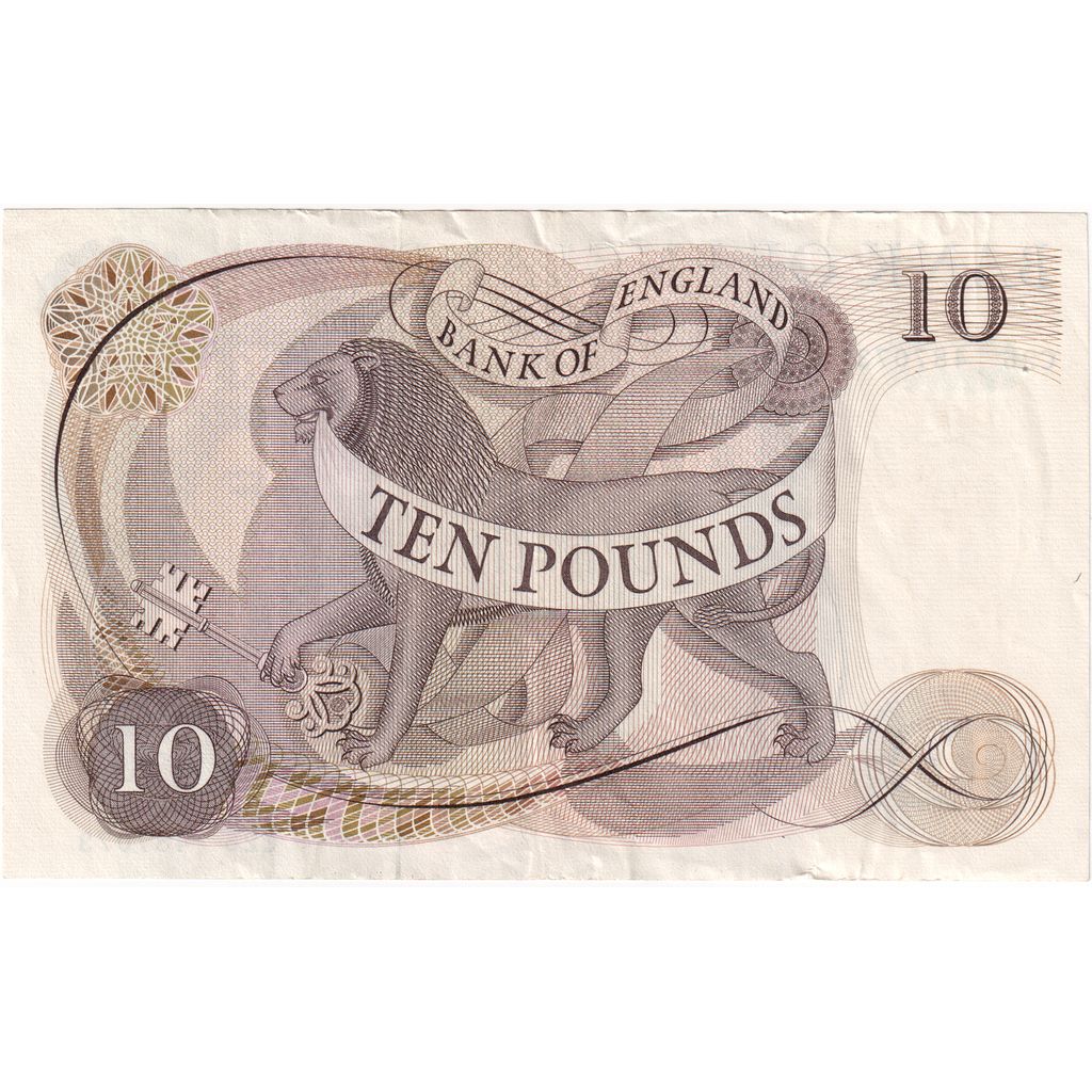 Great Britain, 10 Pounds, 1970-75, KM:376c, AU(50-53)