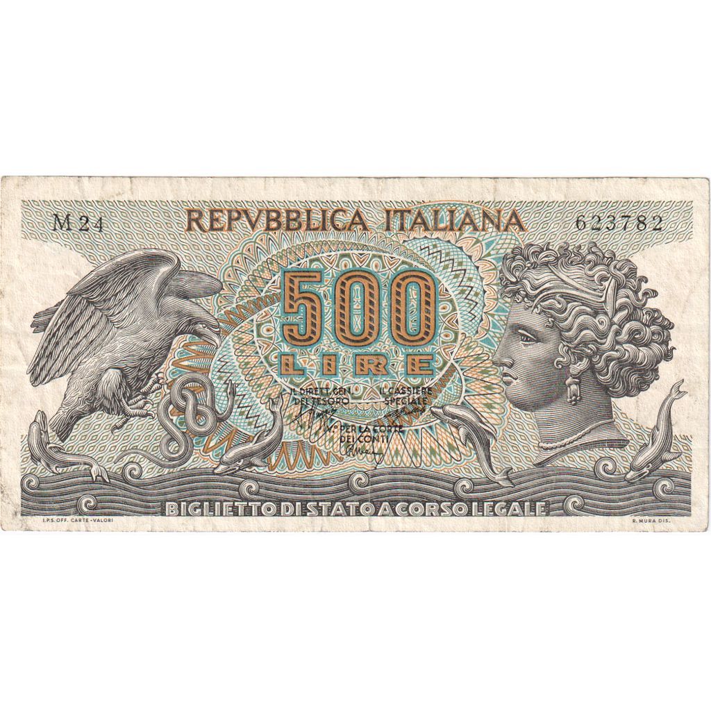 Italy, 500 Lire, 1970, 1970-02-23, KM:93a, VF(20-25)