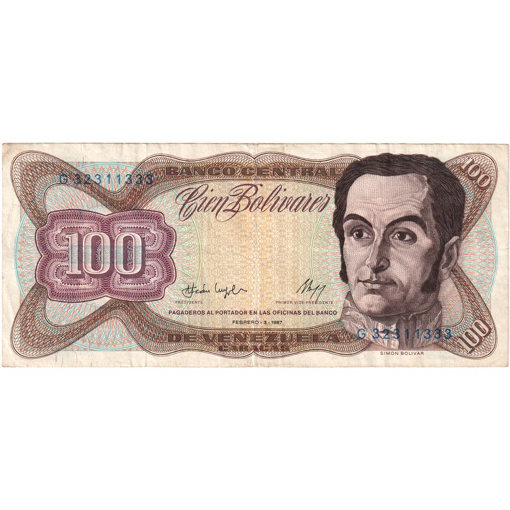 Banknote, Venezuela, 100 Bolivares, 1987, 1987-02-03, KM:66a, EF(40-45)