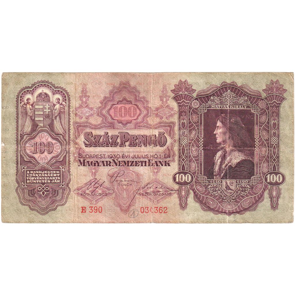 Ungarn, 100 Pengö, 1930, 1930-07-01, KM:98, SS