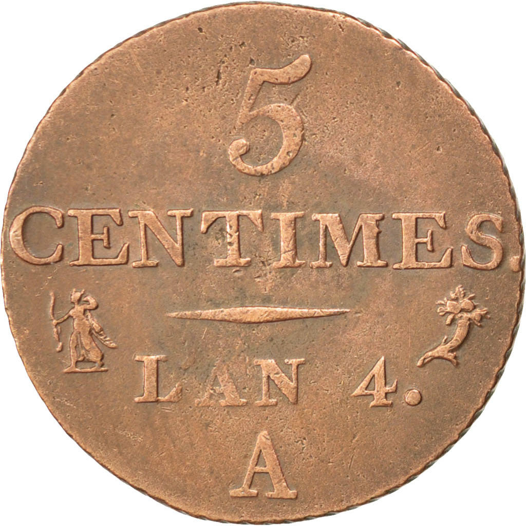 Coin, France, Dupré, 5 Centimes, 1795, Paris, EF(40-45), Bronze, KM:635.1