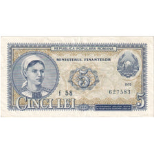 Banknote, Romania, 5 Lei, 1952, 1952-01-26, KM:83b, AU(50-53)