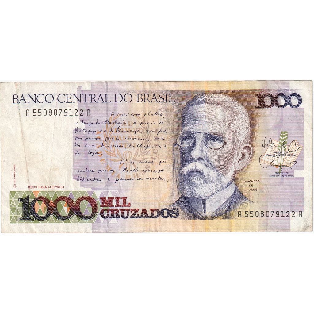 Brasile, 1000 Cruzados, Undated (1988), KM:213b, BB