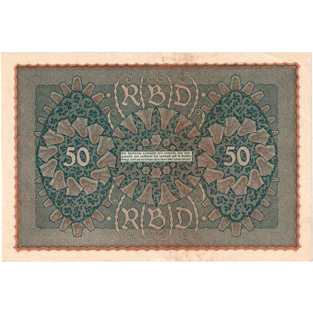 Banknote, Germany, 50 Mark, 1919, 1919-06-24, KM:66, UNC(65-70)
