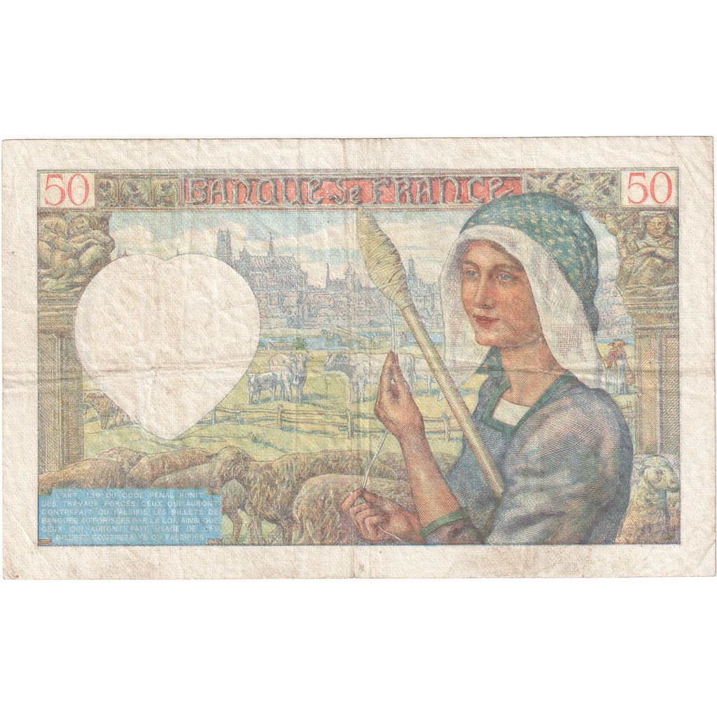 Francia, 50 Francs, Jacques Coeur, 1940-06-13, B.4., BB