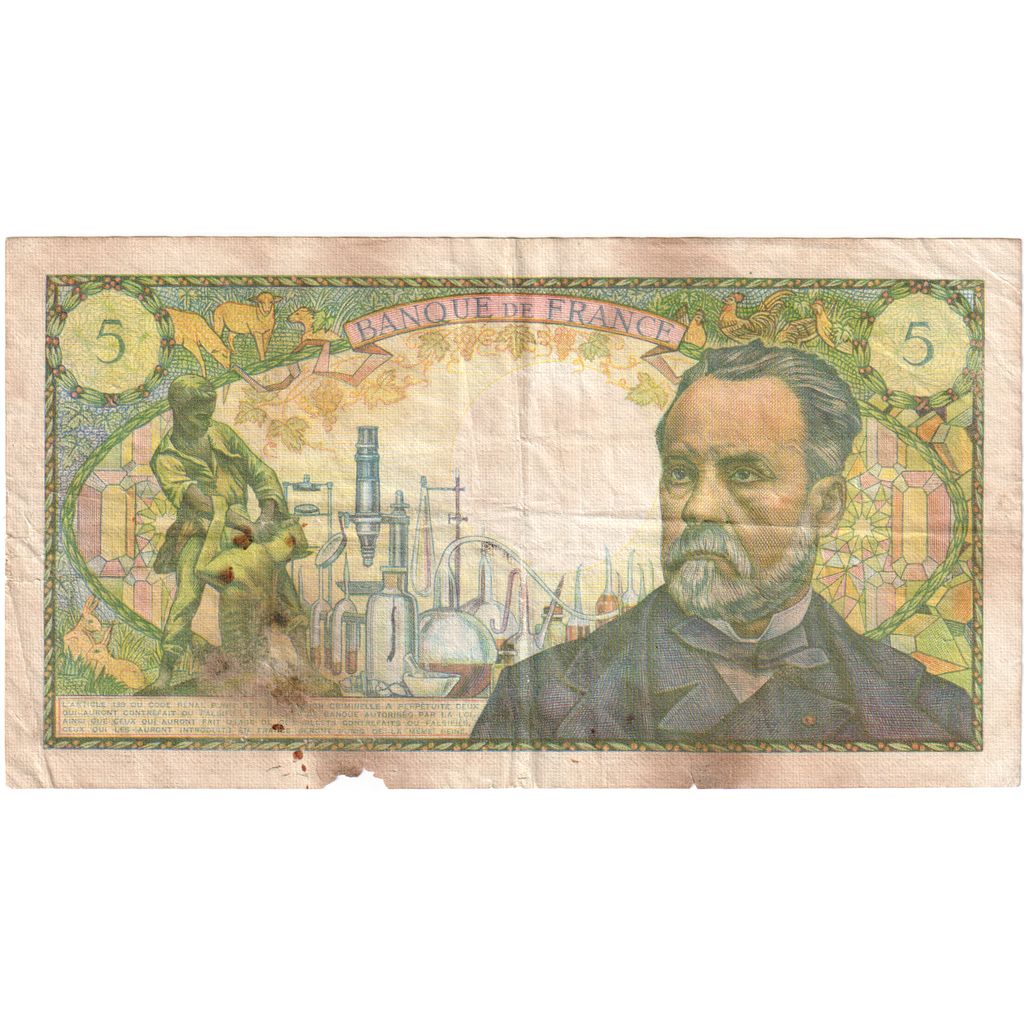 França, 5 Francs, Pasteur, 1967-05-05, L.54, F(12-15)