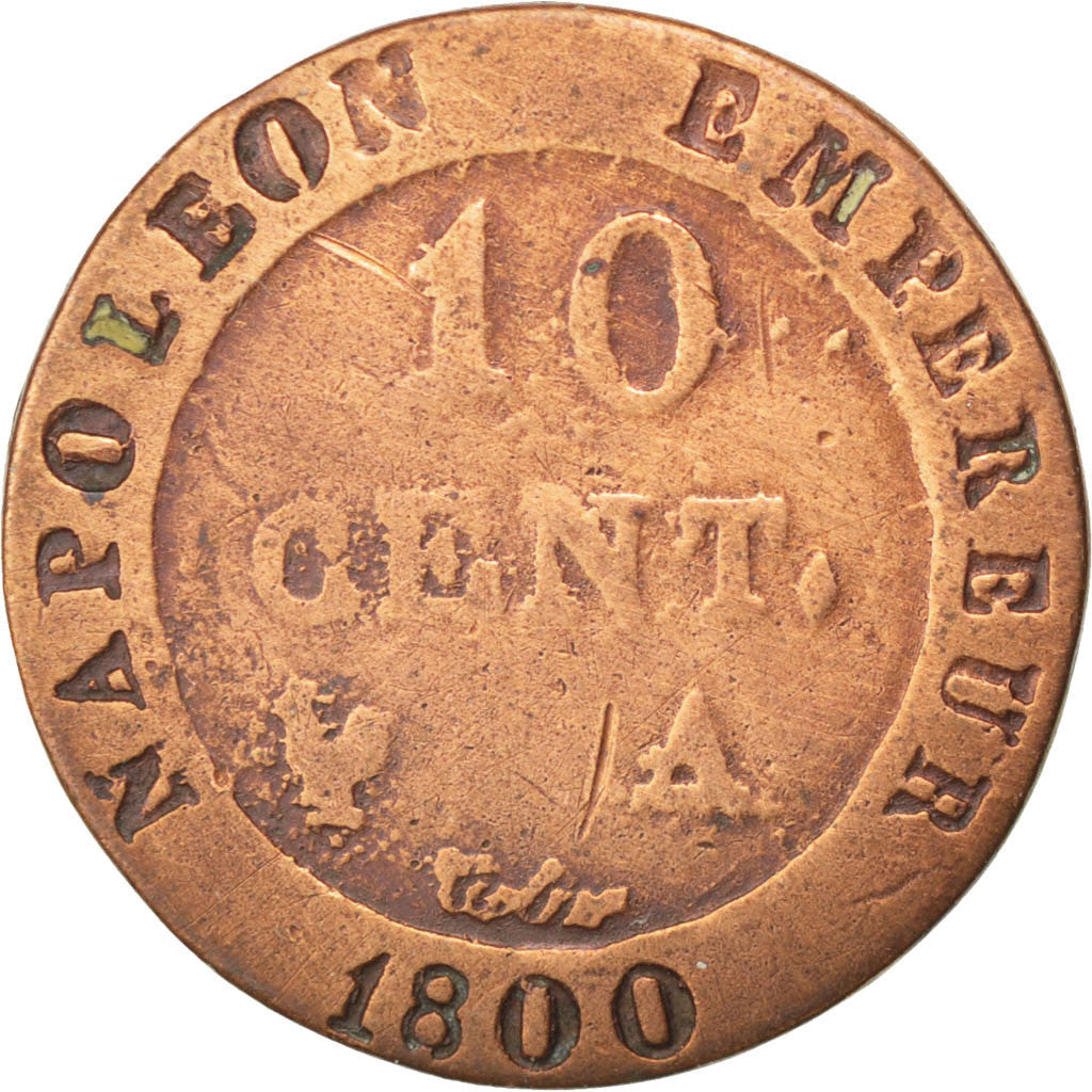 Monnaie, France, Napoleon I, 10 Centimes, 1800, Paris, Faux d'époque, TB