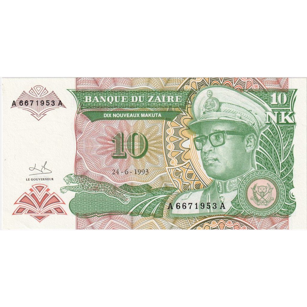 Zaïre, 10 Nouveaux Makuta, 1993-06-24, NIEUW
