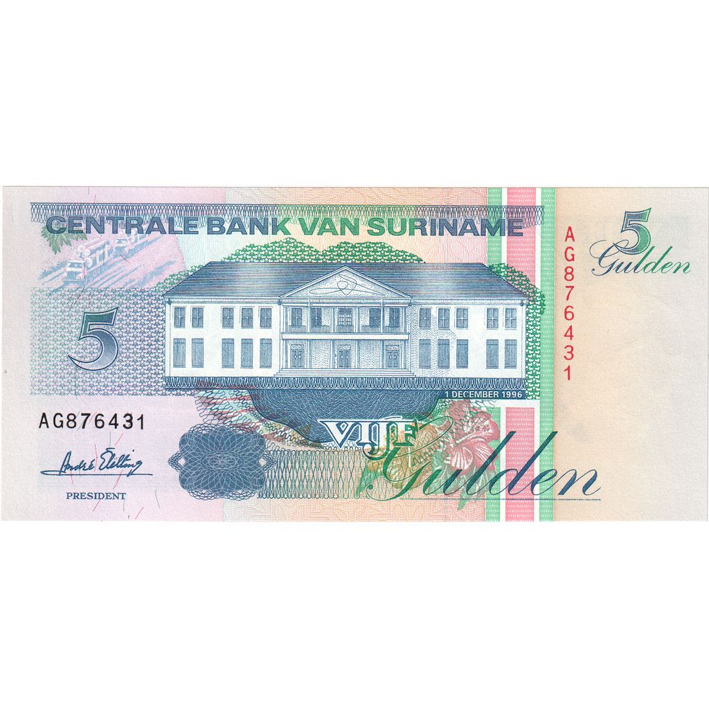 Suriname, 5 Gulden, 1996-12-01, UNC(65-70)