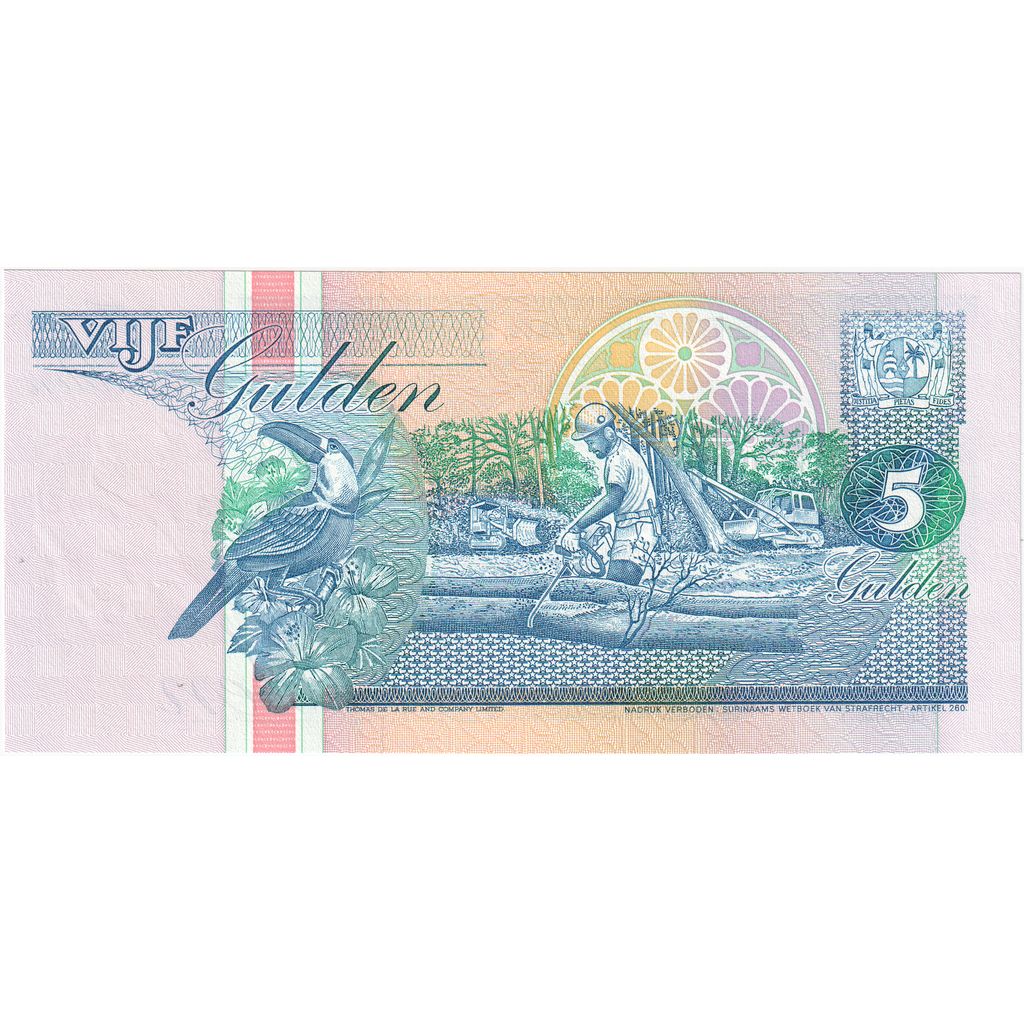 Suriname, 5 Gulden, 1996-12-01, UNC(65-70)