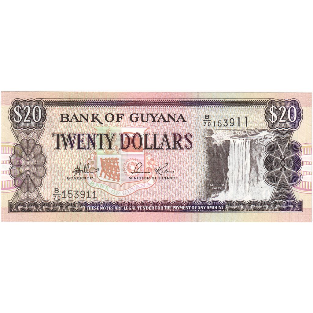 Guyana, 20 Dollars, UNC(65-70)