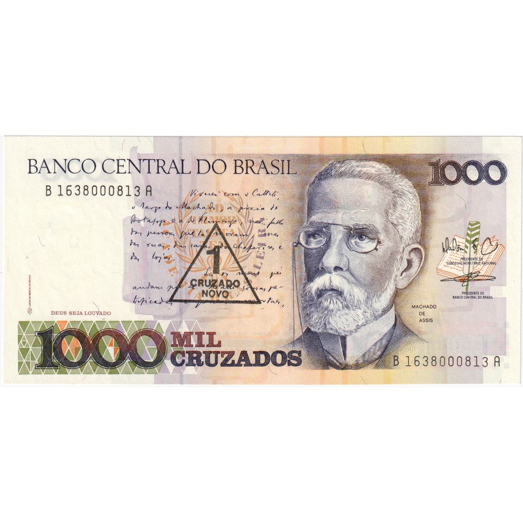 Brésil, 1 Cruzado Novo on 1000 Cruzados, NEUF
