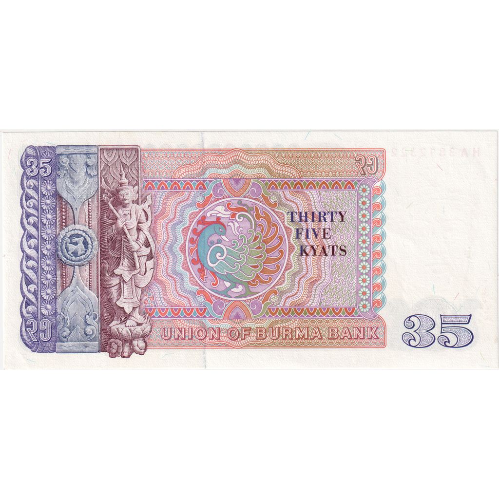 Birmânia, 35 Kyats, UNC(65-70)