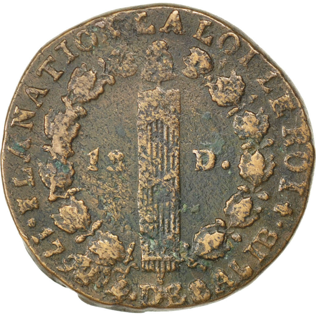 Munten, Frankrijk, 12 deniers françois, 12 Deniers, 1792, Limoges, FR, Bronze