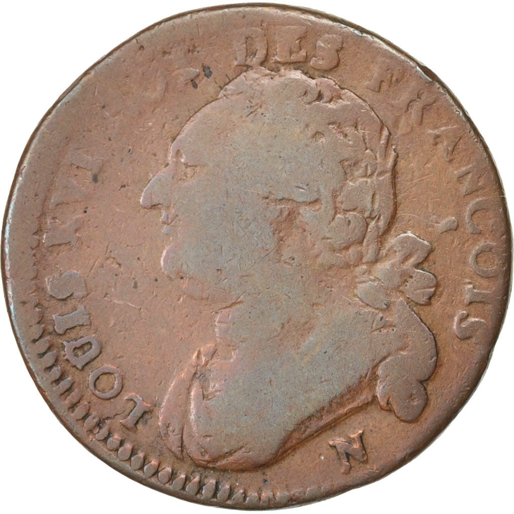 Munten, Frankrijk, 12 deniers françois, 12 Deniers, 1792, Montpellier, FR