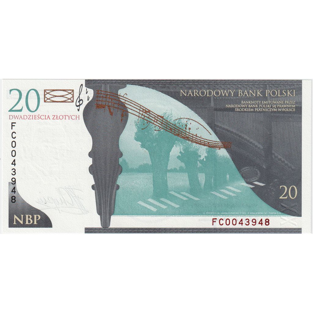 Polonia, 20 Zlotych, 2009, UNC