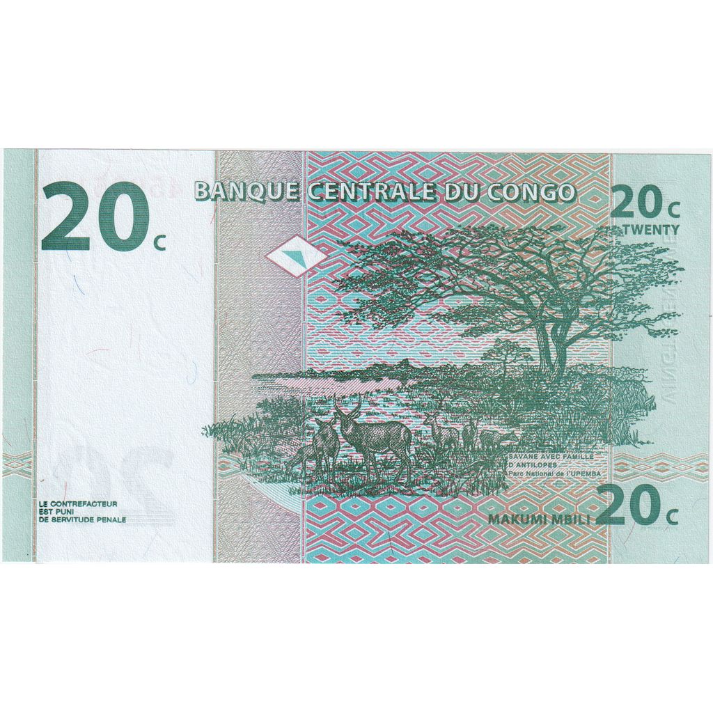 Repubblica Democratica del Congo, 20 Centimes, 1997-11-01, FDS