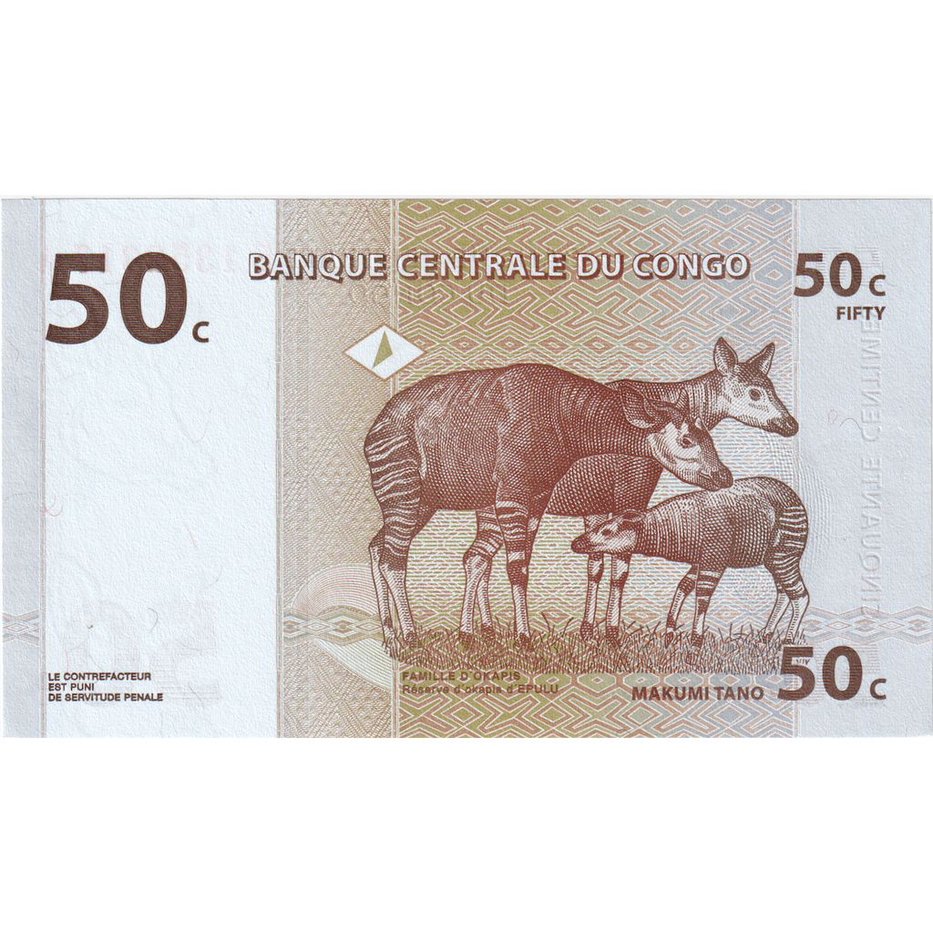 República Democrática de Congo, 50 Centimes, 1997-11-01, UNC