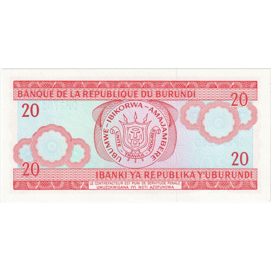 Burundi, 20 Francs, 2005-02-05, UNC(65-70)