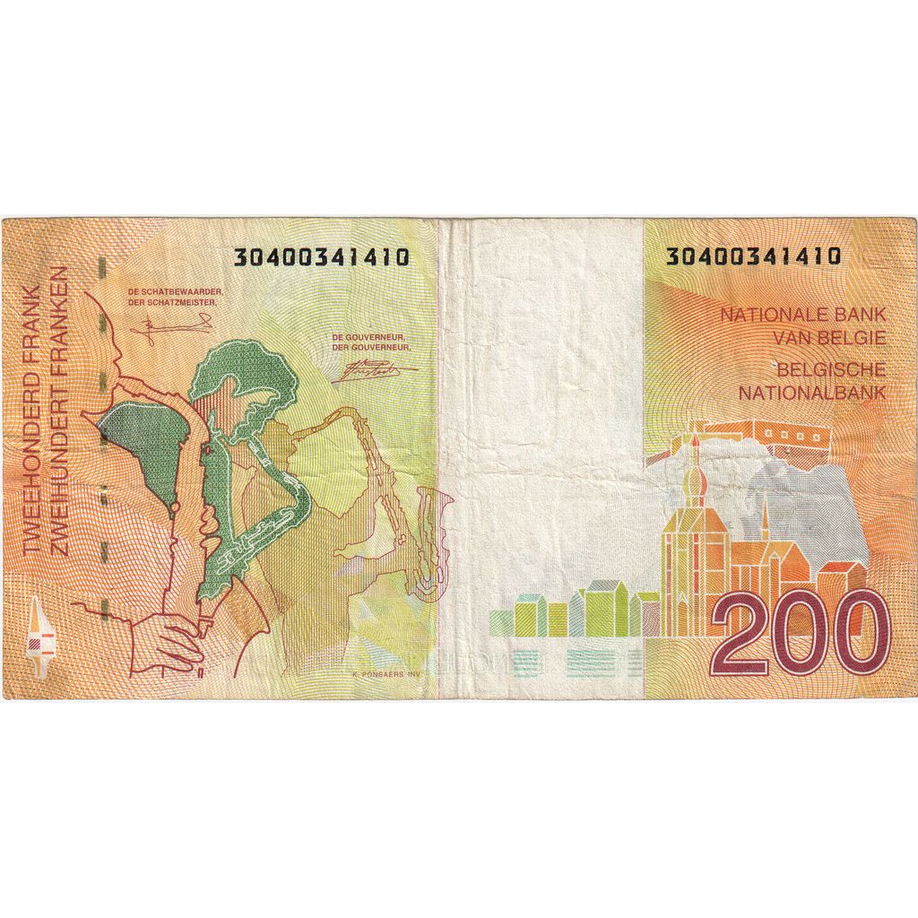 Belgium, 200 Francs, EF(40-45)