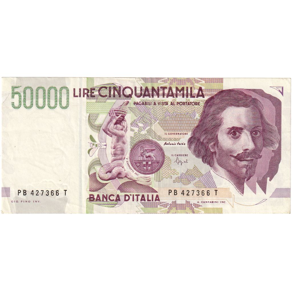 Italy, 50,000 Lire, 1992-05-27, AU(55-58)