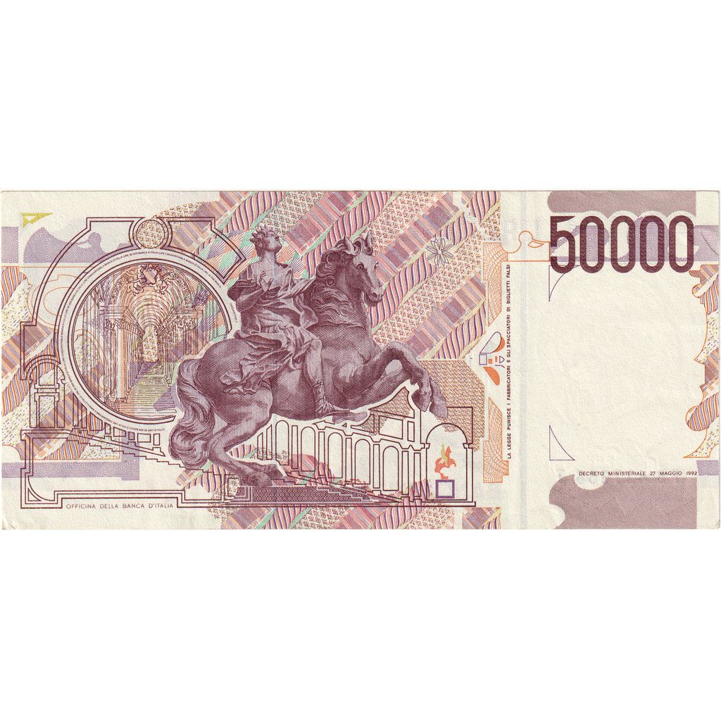 Italy, 50,000 Lire, 1992-05-27, AU(55-58)