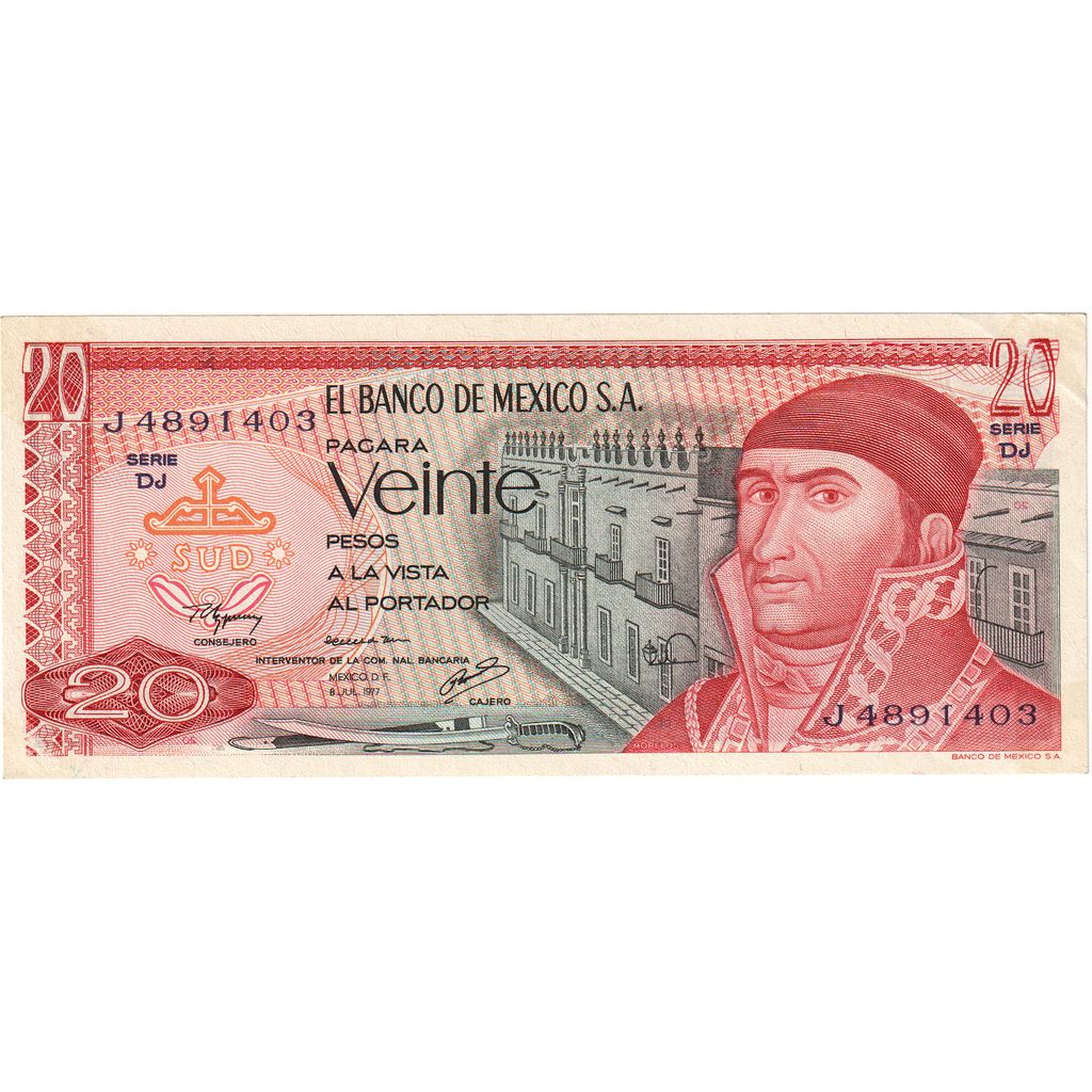 Mexiko, 20 Pesos, 1977-07-08, UNZ