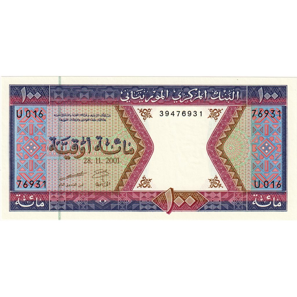 Mauritania, 100 Ouguiya, 2001-11-28, UNC