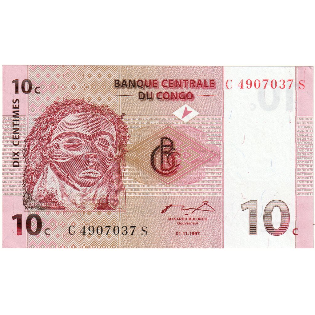 Repubblica Democratica del Congo, 10 Centimes, 1997-11-01, FDS