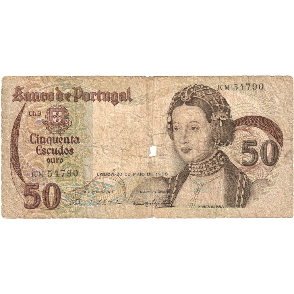 Portugal, 50 Escudos, 1968-05-28, AG(1-3)