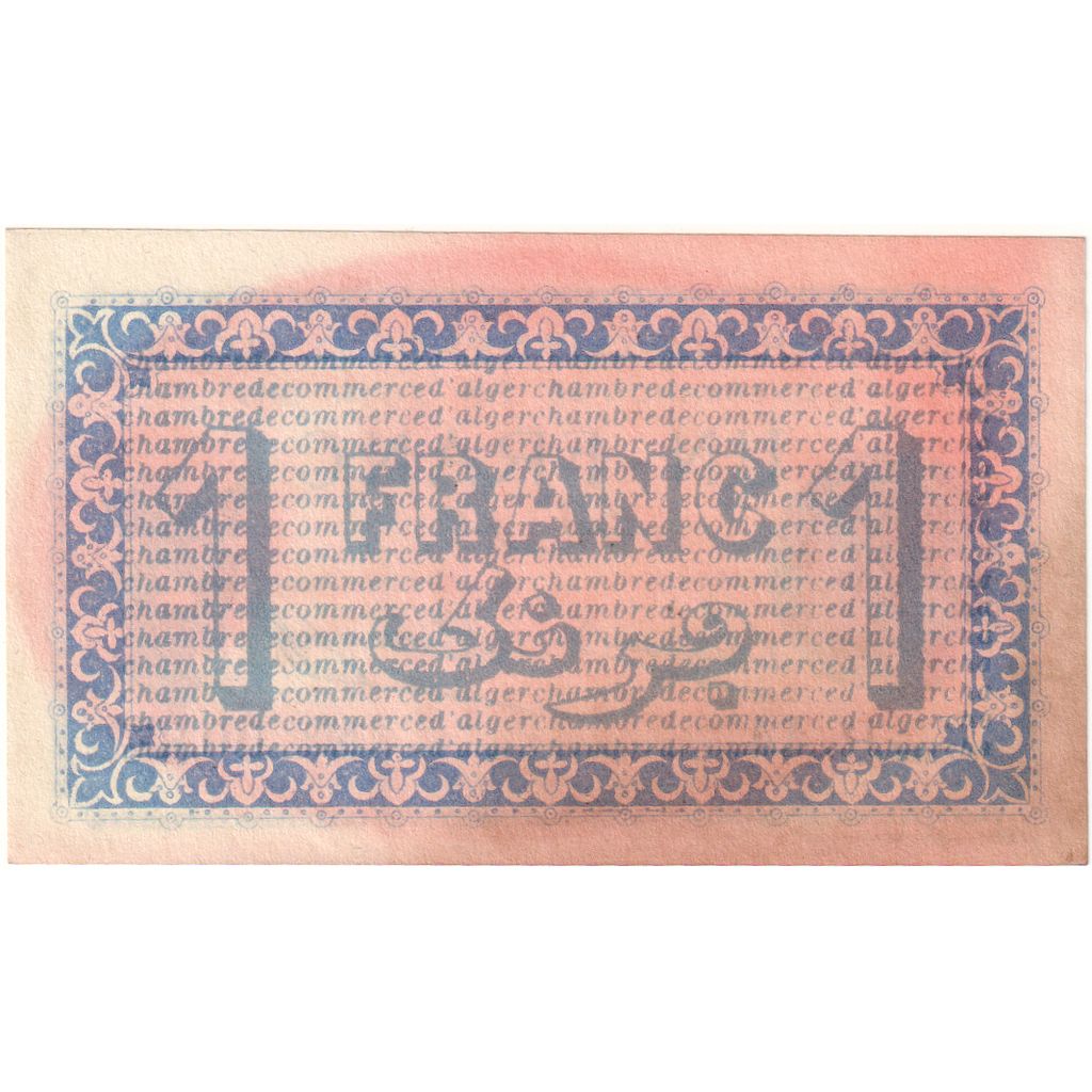 Algerije, Alger, 1 Franc, 1919-06-25, Chambre de Commerce, TTB