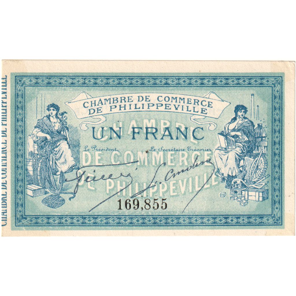 Algeria, Philippeville, 1 Franc, 1914-11-10, Chambre de Commerce, UNC(63)