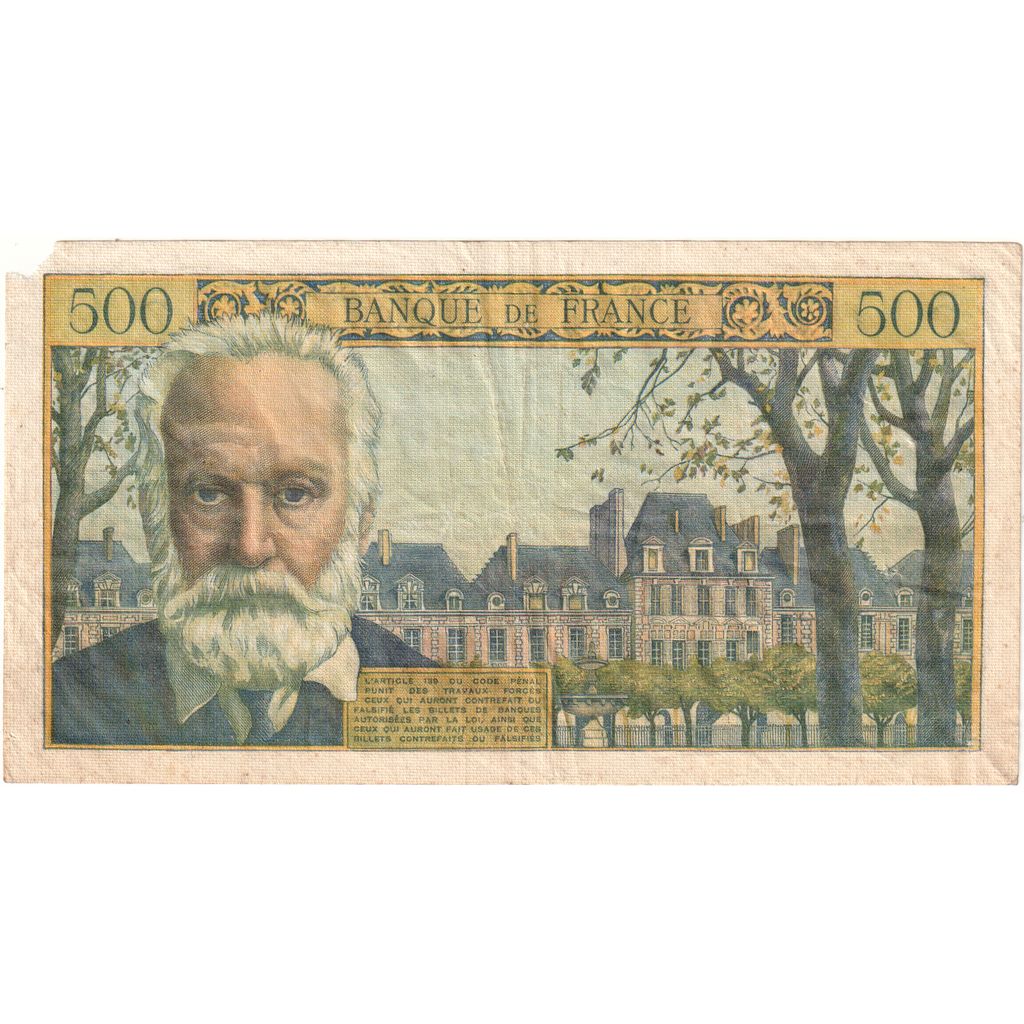 France, 500 Francs, Victor Hugo, 1954-01-07, E.6, F(12-15)