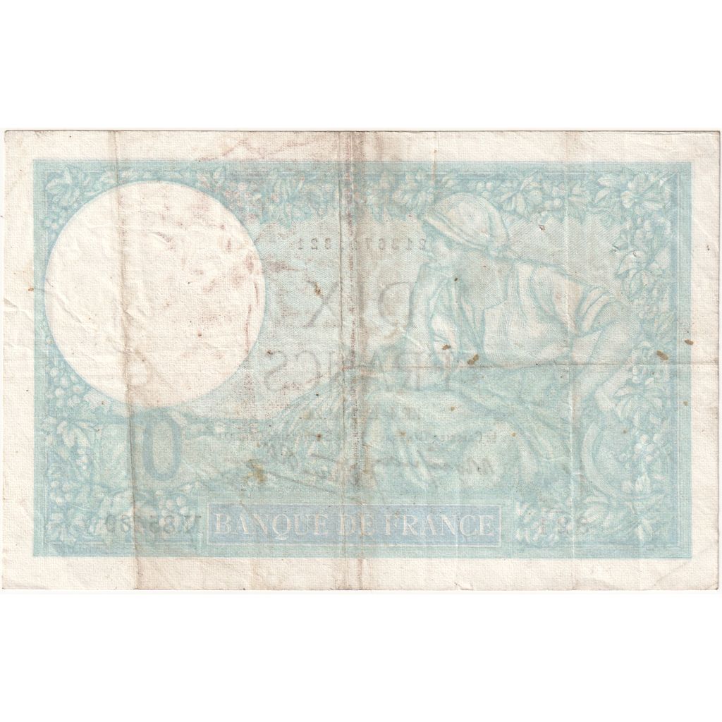 France, 10 Francs, Minerve, 1941, 1941-12-04, VF(20-25), Fayette:07.30, KM:84
