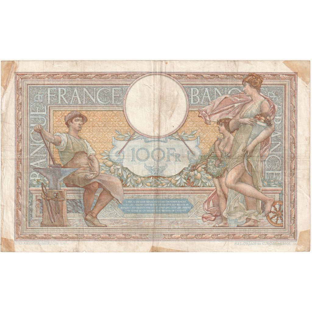 Frankreich, 100 Francs, Luc Olivier Merson, 1938-03-17, B.58321, SGE
