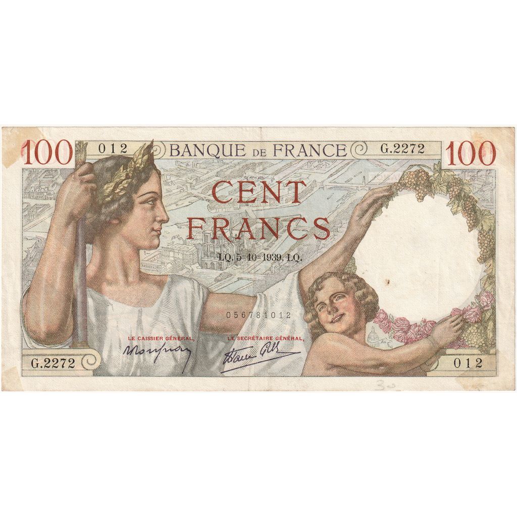 Francia, 100 Francs, Sully, 1939-10-05, G.2272, BB