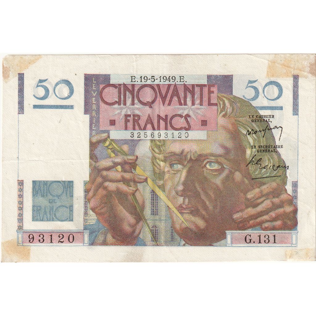 Frankrijk, 50 Francs, Le Verrier, 1949-05-19, G.131, TB