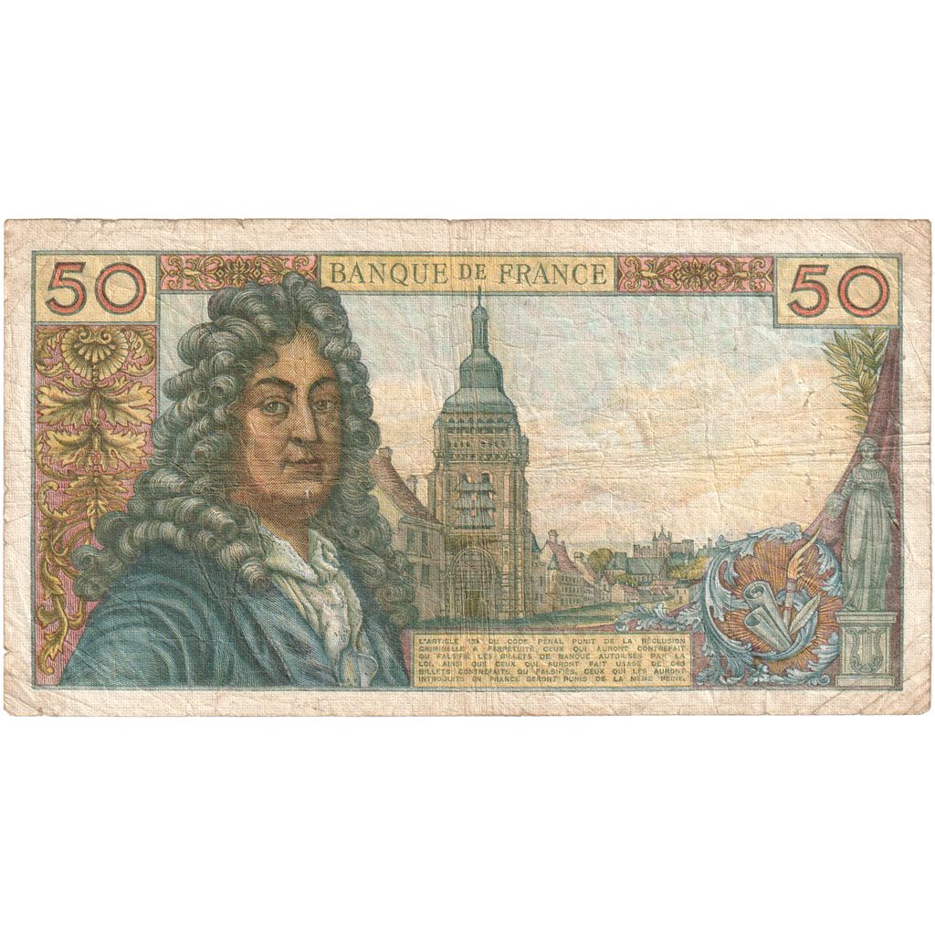 France, 50 Francs, Racine, 1974-10-03, D.255, TB