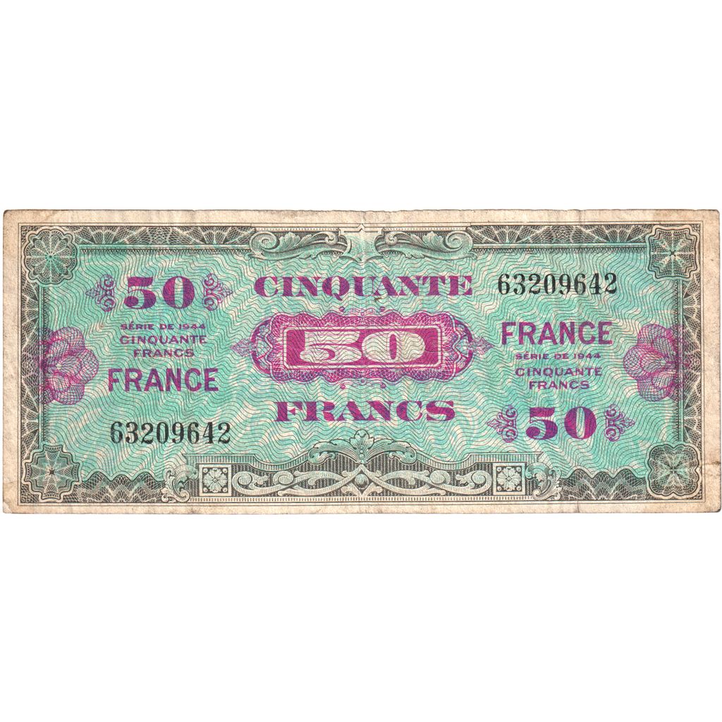 Frankreich, 50 Francs, 1945 Verso France, SÉRIE 1944, S+