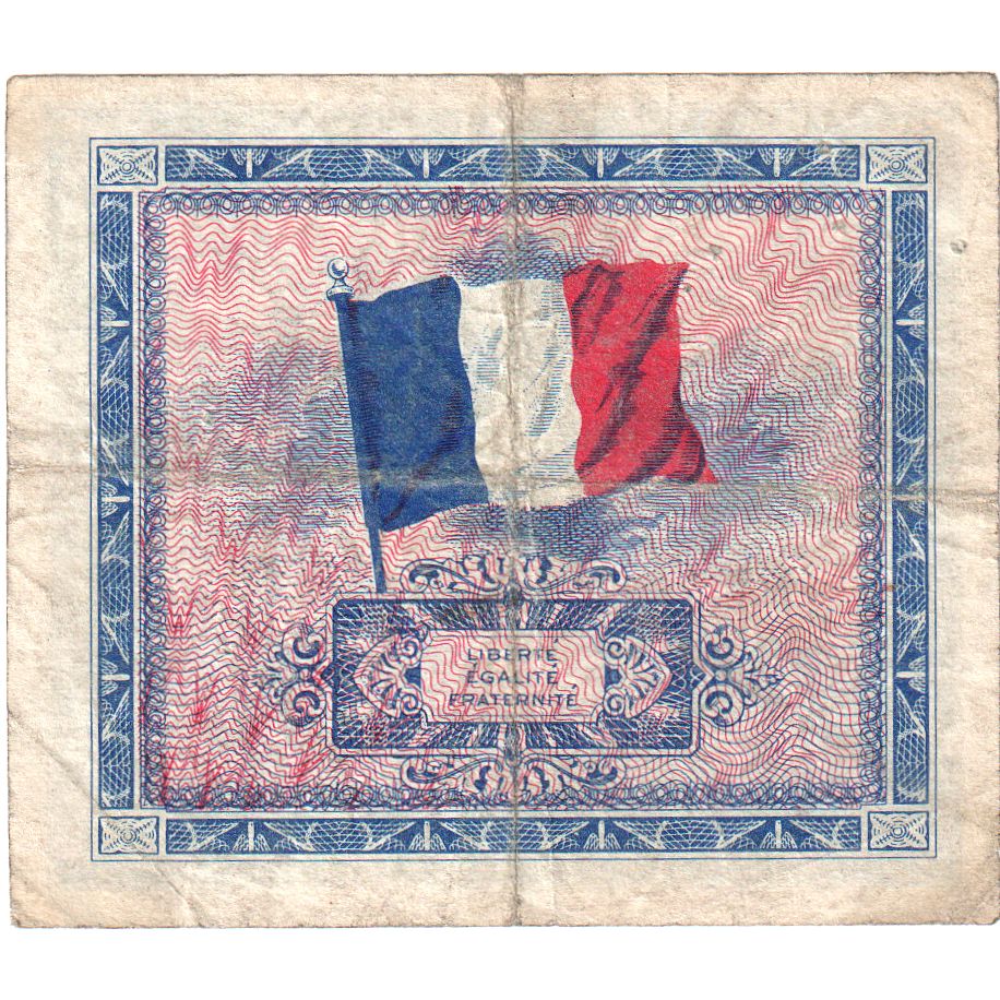 France, 5 Francs, Flag/France, SÉRIE 1944, VF(30-35)